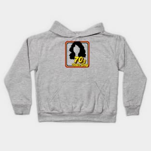 70s Hair Day (Black) Kids Hoodie